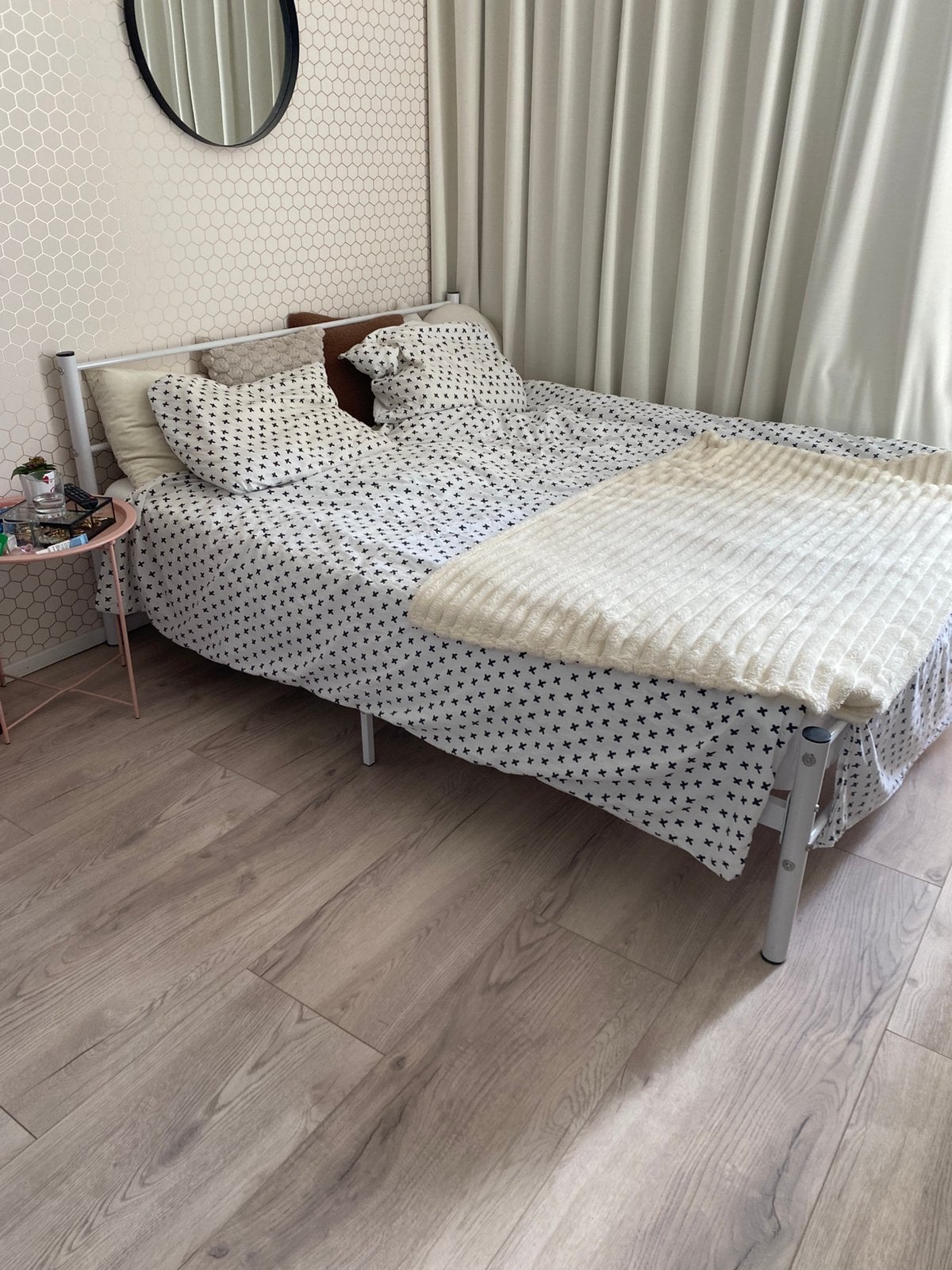 2 persoons bed, Ophalen, Wit, Tweepersoons, Zo goed als nieuw