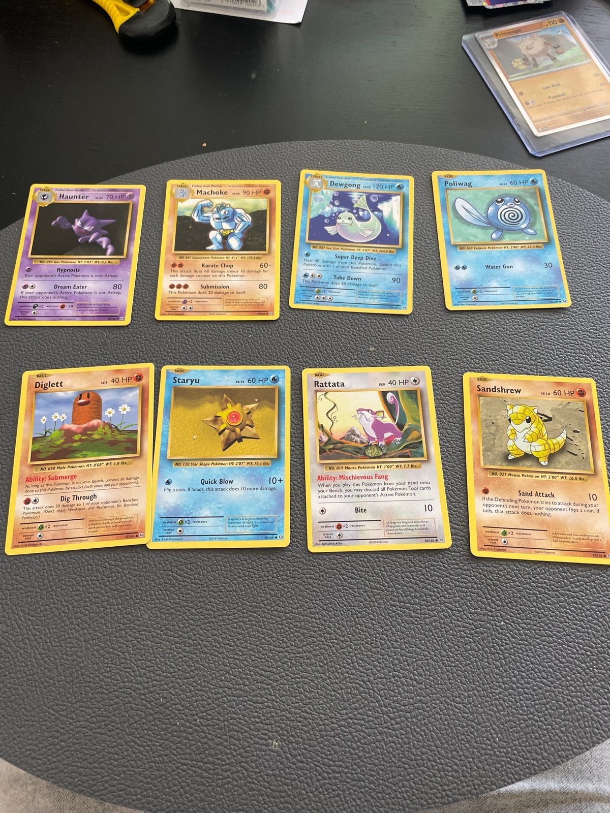 Pokémon kaarten set - Haunter, Machoke, Dewgong, Poliwag, Ophalen of Verzenden, Gebruikt, Meerdere kaarten