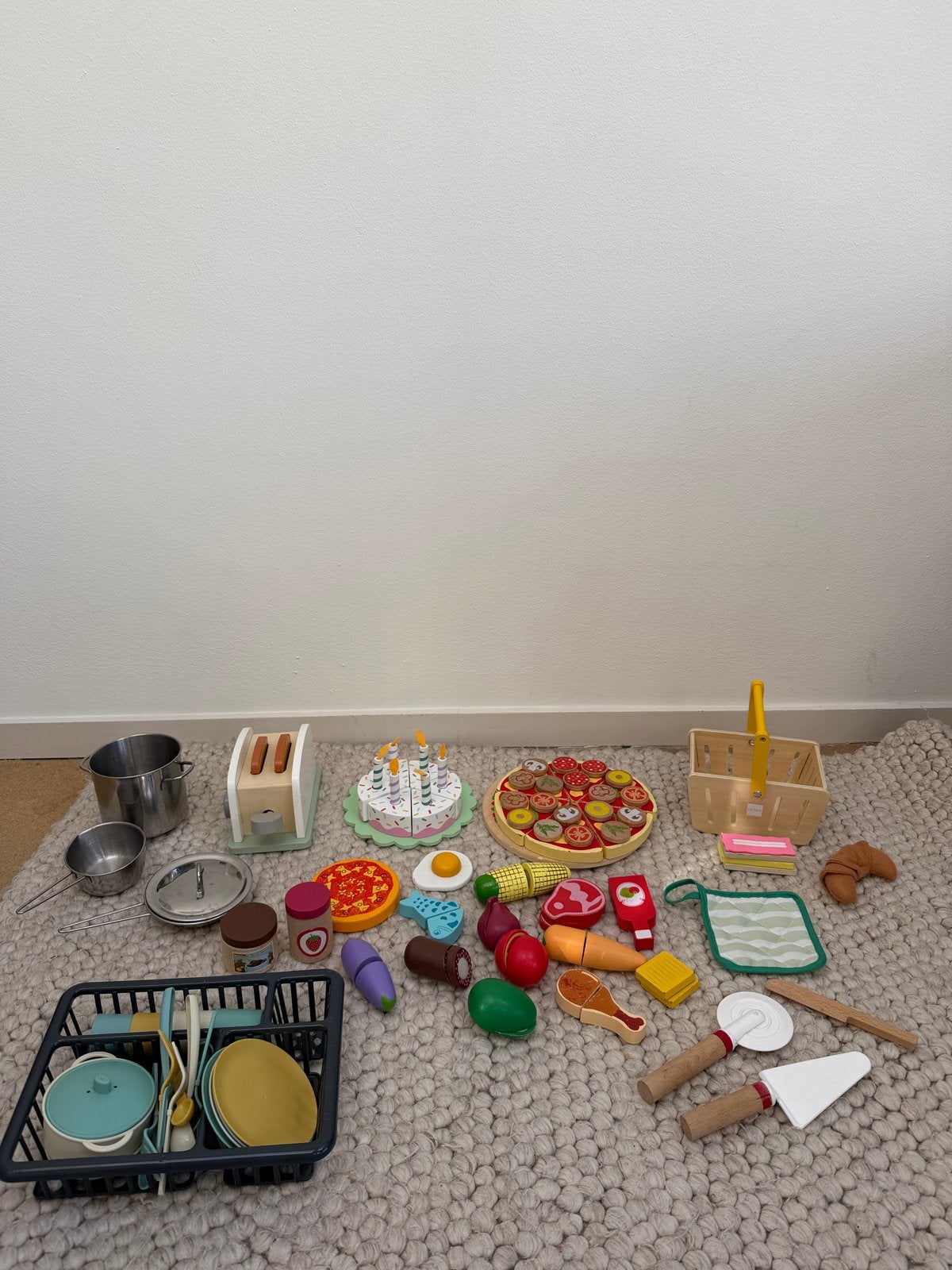Grote set speelgoedkeuken accessoires en eten, Ophalen of Verzenden, Gebruikt, Jongen of Meisje