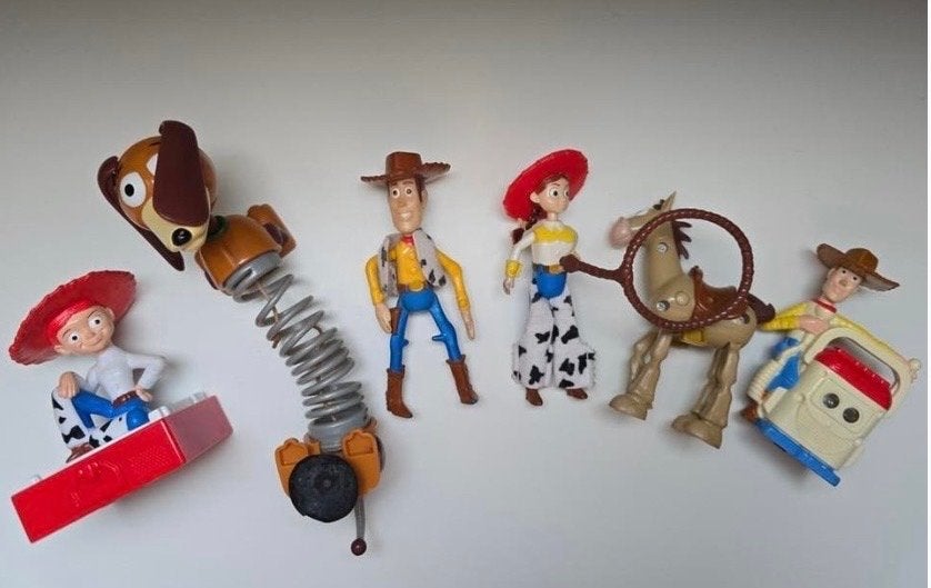 Toy Story Figuren Set - Woody, Jessie, Slinky Dog, Bullseye, Ophalen of Verzenden, Gebruikt