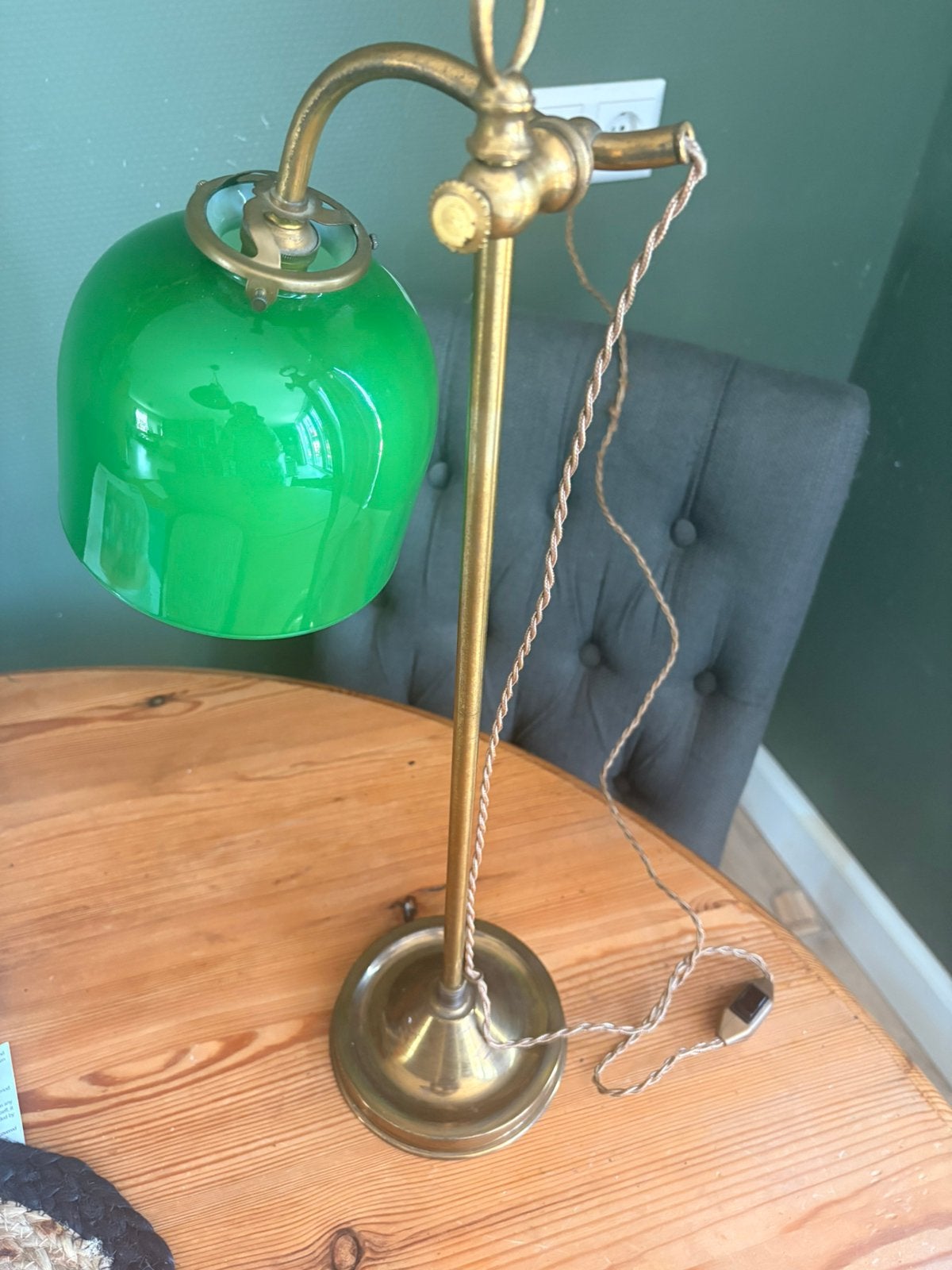 Oude Engelse bureaulamp, Huis en Inrichting, Lampen | Tafellampen, Ophalen of Verzenden, Gebruikt, Bureaulamp, Verstelbaar