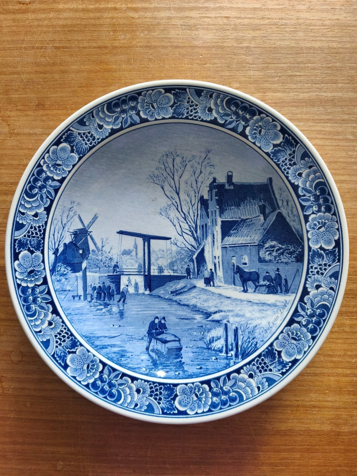 Royal Goedewaagen Schaatsen op de gracht bord 1991, Ophalen of Verzenden