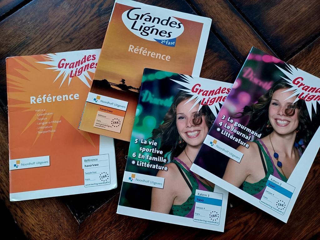 Grandes Lignes Frans lesboeken havo/vwo (set van 4), Gelezen, Noordhoff Uitgevers, Alpha, HBO