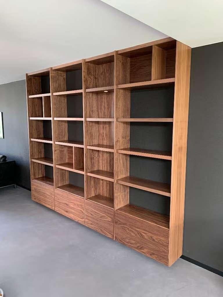 Wandmeubel, boekenkast op maat, Huis en Inrichting, Kasten | Wandmeubels, Ophalen, Eikenhout, 200 cm of meer, Met klep(pen)