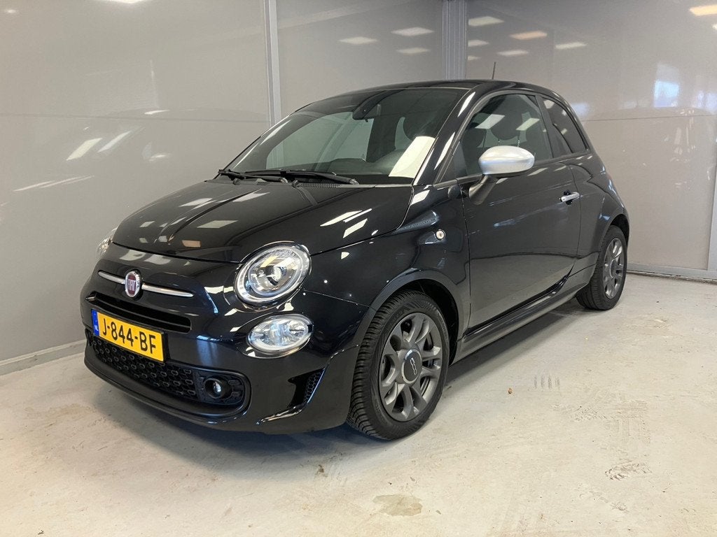 Fiat 500 Rockstar 1.0 Hybrid | Panoramadak | Navigatie | Par, Auto's, Fiat, Voorwielaandrijving, 4 stoelen, Leder en Stof, Zwart