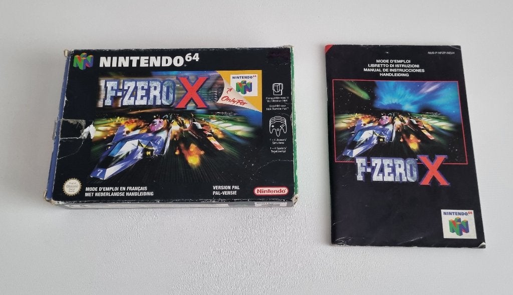 F-Zero X Nintendo 64 N64 Doosje + Handleiding Boekje, Spelcomputers en Games, Games | Nintendo 64, Gebruikt, 1 speler, Racen en Vliegen