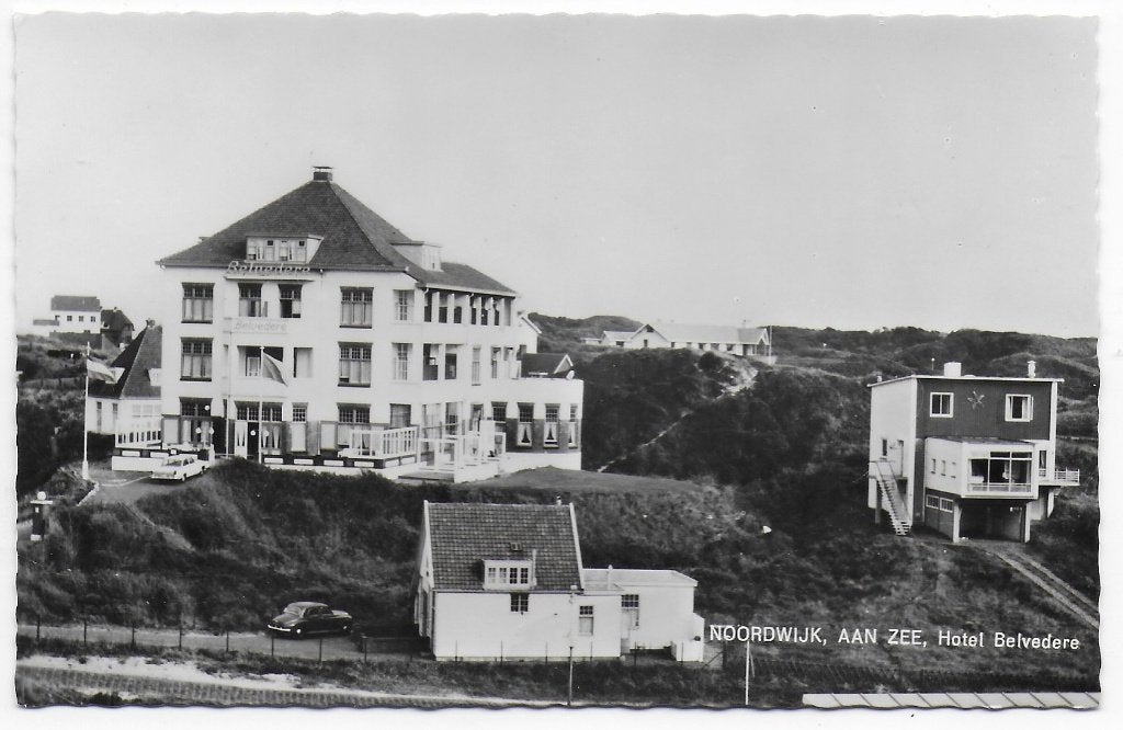 Noordwijk aan zee hotel belvedere ansichtkaart ( b7001 ), Ophalen of Verzenden, 1960 tot 1980, Ongelopen, Zuid-Holland