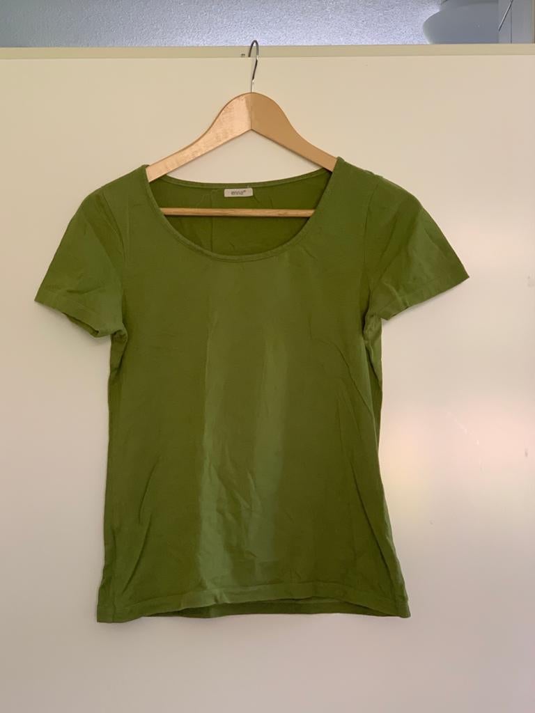Groen t-shirt, Enna organisch katoen, maat 36, Kleding | Dames, Ophalen of Verzenden, Zo goed als nieuw, Korte mouw, Maat 36 (S)