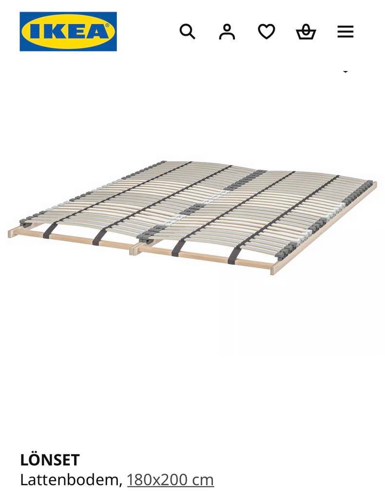 Lönset lattenbodems 180x200, Huis en Inrichting, Slaapkamer | Matrassen en Bedbodems, Ophalen, Zo goed als nieuw, Tweepersoons