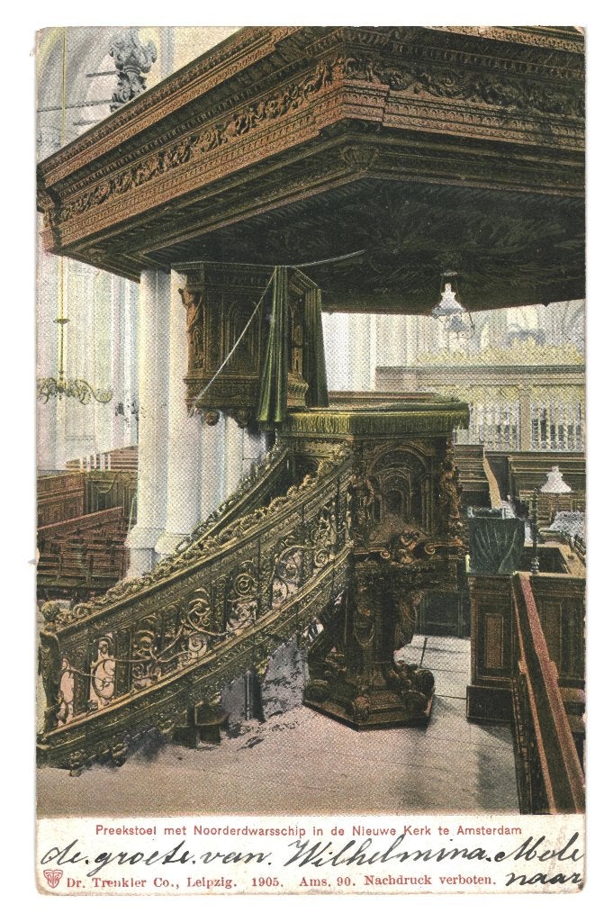 940670	Amsterdam	Nieuwe Kerk	1906	Gelopen, Ophalen of Verzenden, Voor 1920, Gelopen, Noord-Holland