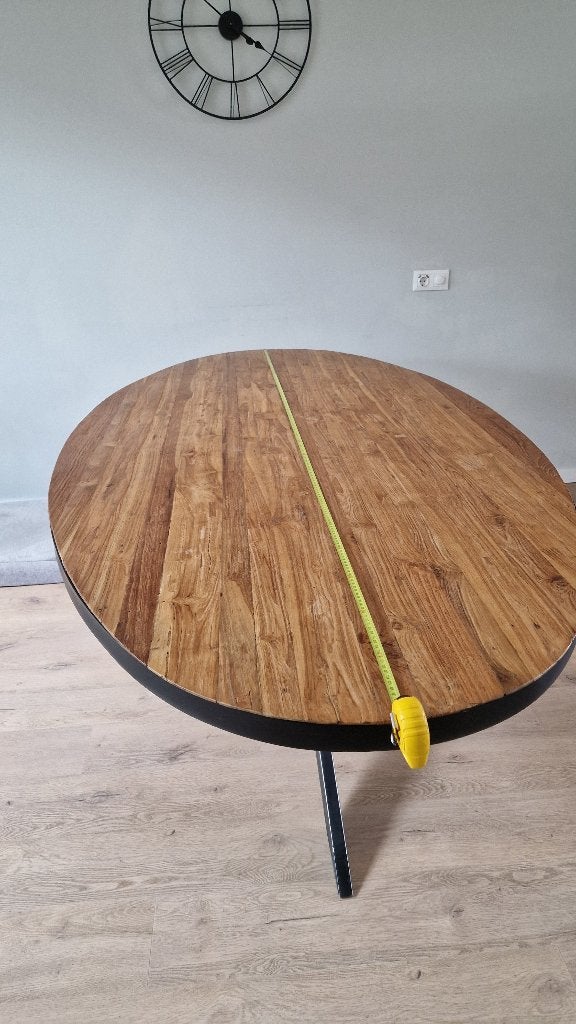 te koop Ovale tafel van Mango hout, Ophalen, 100 tot 150 cm, Mangohout, 200 cm of meer