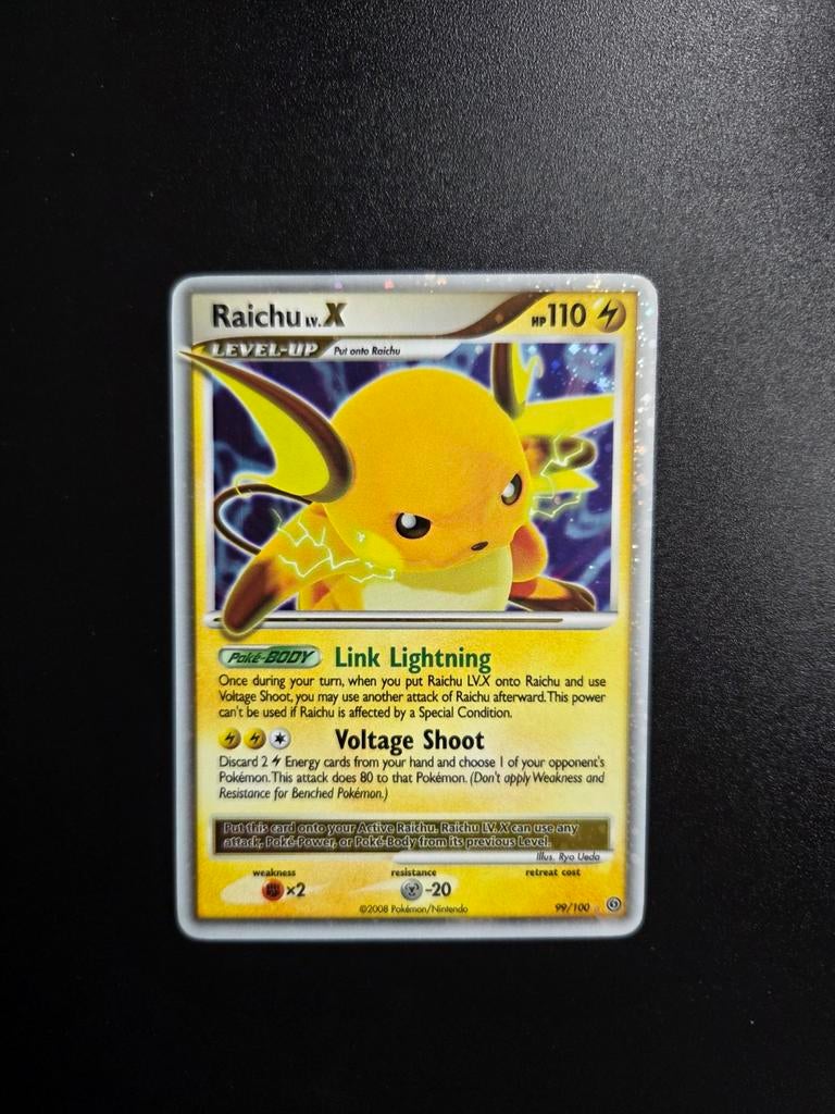 Raichu LV.X Pokemon Stormfront Diamond and Pearl, Ophalen of Verzenden, Zo goed als nieuw, Booster