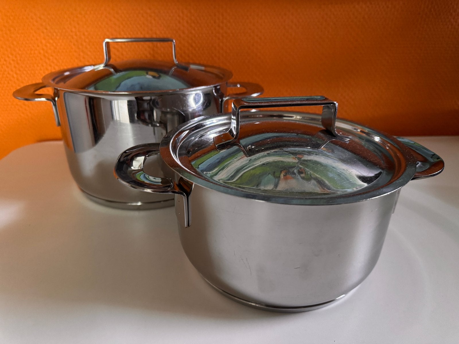 Iittala All Steel kookpannen (2L & 3L) Design Harri Koskinen, Gebruikt, Ophalen of Verzenden, Met handvatten, Rvs
