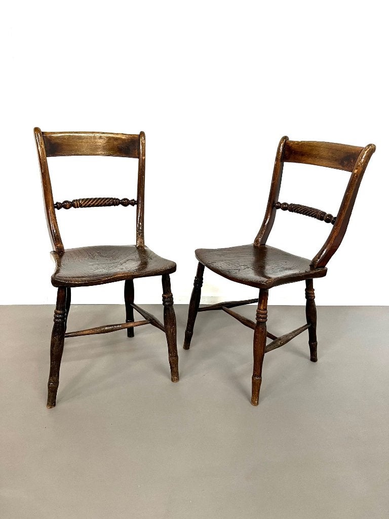 Antieke eiken Windsor stoelen UK , omstreeks 1850, Ophalen