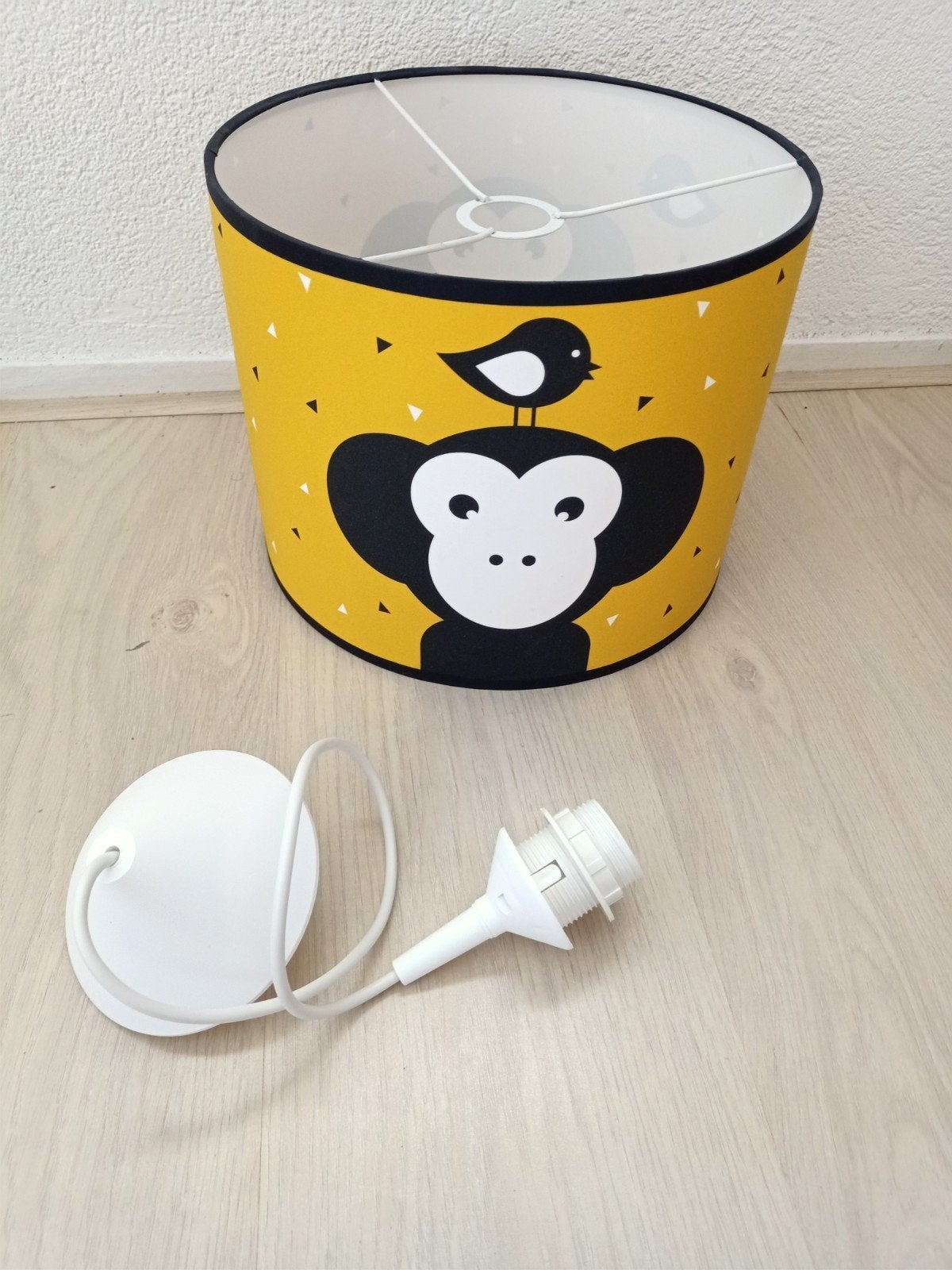 Hanglamp kinderkamer met apenprint, Meerkleurig, Rond, Zo goed als nieuw, Ophalen
