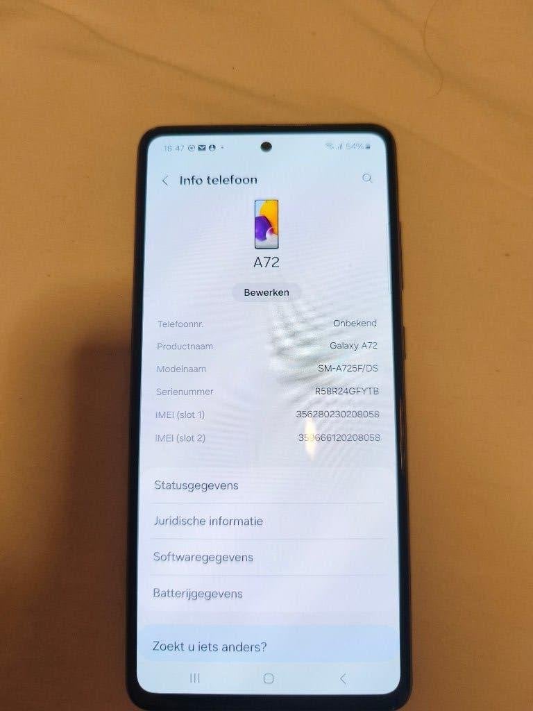 Samsung Galaxy a72, Telecommunicatie, Mobiele telefoons | Samsung, Gebruikt, Zwart, Touchscreen, Ophalen of Verzenden