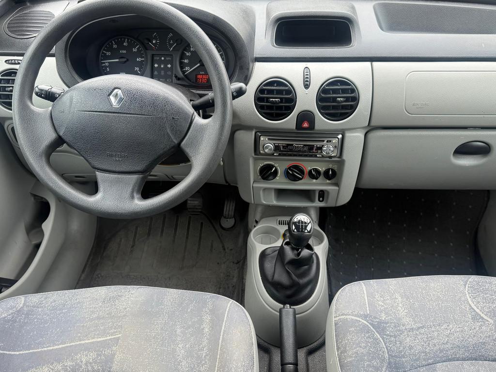 Renault Kangoo 1.2-16V AIRCO | ROLSTOEL | KNIELSYSTEEM | BIE, Voorwielaandrijving, Stof, Zwart, 4 cilinders