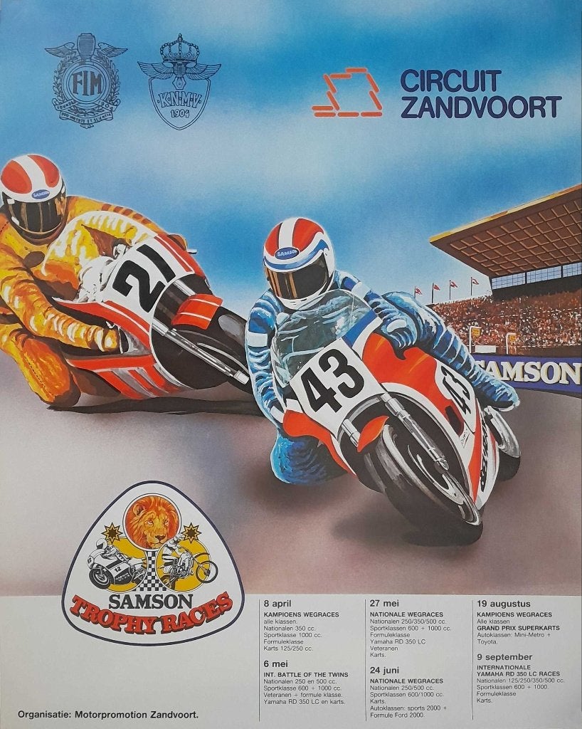 Poster Motor races, circuit Zandvoort, 1979, Verzamelen, Ophalen, Sport, A1 t/m A3, Rechthoekig Staand