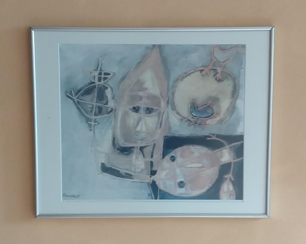 poster Corneille "49,  ingelijst, volgnr 7, Gebruikt, Met lijst, Rechthoekig Liggend, Ophalen of Verzenden