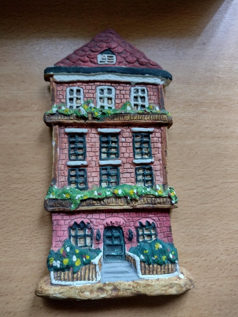 Wandbeeld herenhuis, Gebruikt, 14 cm, Meerkleurig, Decoratieobject