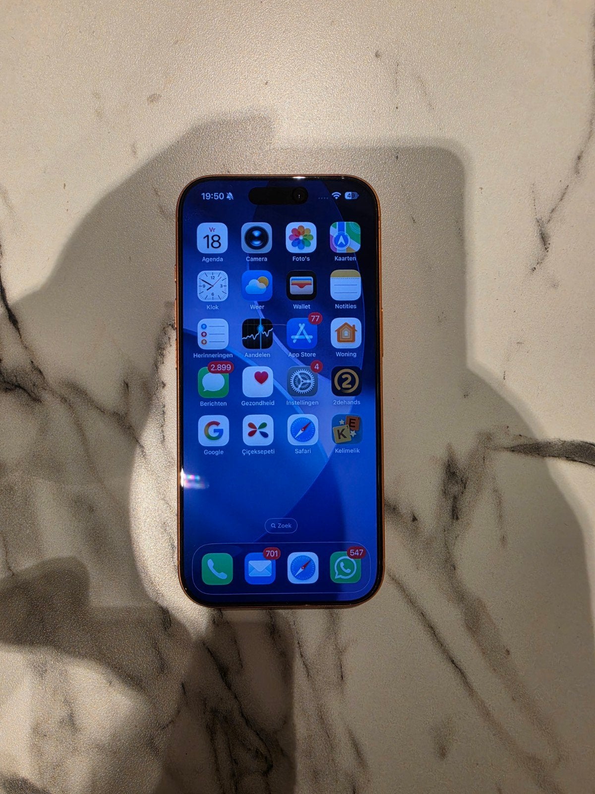 iPhone 17 Pro 1TB Oranje - Zo goed als nieuw, Telecommunicatie, 92 %, Overige modellen, 1 TB, Ophalen of Verzenden