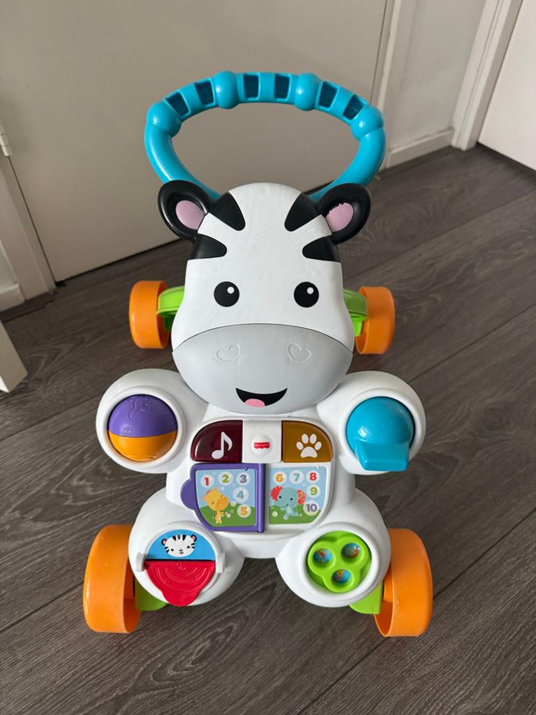 Fisher-Price Zebra Loopwagentje en Activiteitencentrum, Ophalen, Gebruikt, Overige typen, Met licht