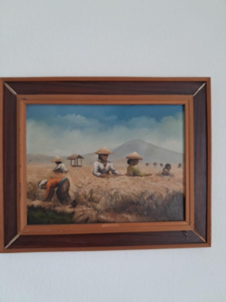 Schilderij met typisch Indonesisch tafereel, Ophalen