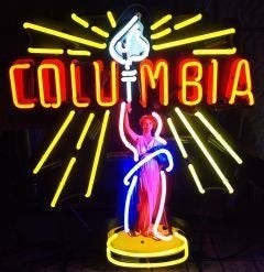 Columbia neon en veel andere mooie reclame decoratie neons, Lichtbak of (neon) lamp, Ophalen of Verzenden, Zo goed als nieuw, Info@americansaleshop.nl