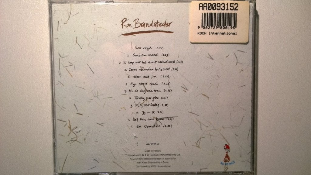 Ron Brandsteder - Alleen Met Jou, Cd's en Dvd's, Ophalen of Verzenden, Zo goed als nieuw, Pop, Album