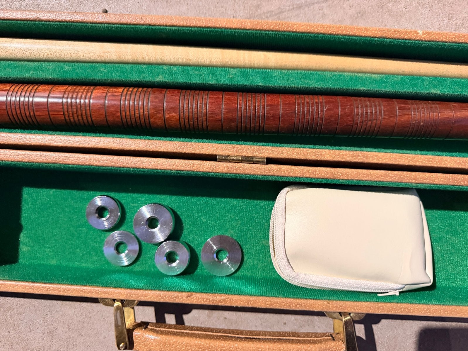 Vintage Biljartkeu met Koffer en Accessoires, Sport en Fitness, Verzenden, Zo goed als nieuw, Keu of Ballen