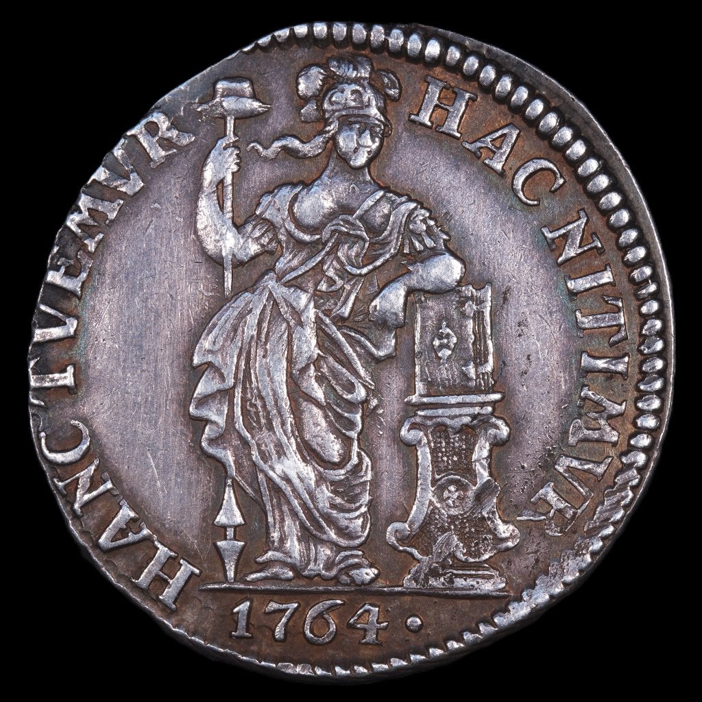 Gulden Overijssel 1764. Zfr/ Pr., 1 gulden, Vóór koninkrijk, Zilver, Ophalen of Verzenden