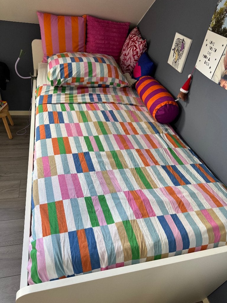 IKEA eenpersoonsbed: SLÄKT, Ophalen, 90 cm, Eenpersoons, Wit