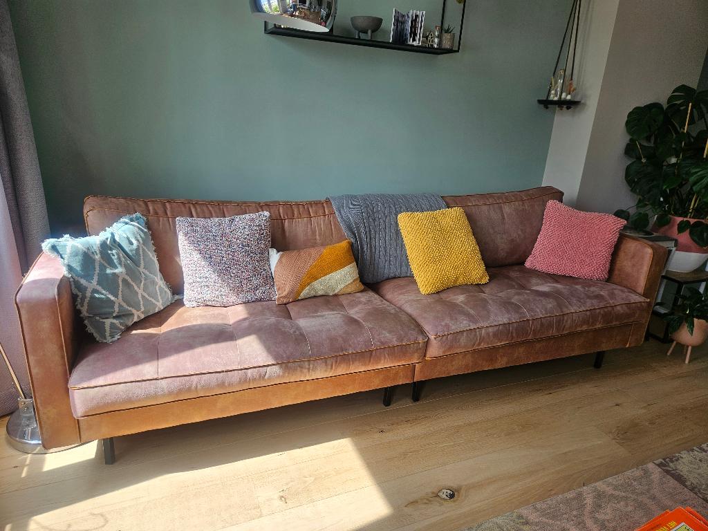BePure Home Rodeo driezitsbank met poef, Ophalen, 250 tot 300 cm, Gebruikt, Industrieeel