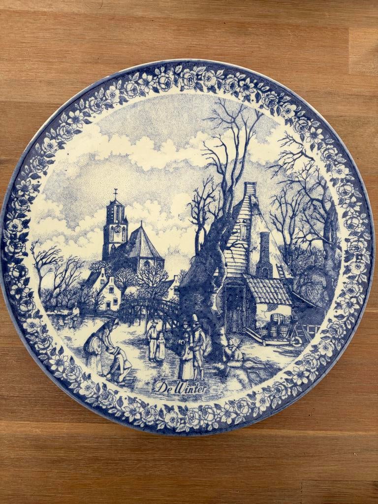 Delfts Blauw wandbord 'De Winter' - Chemkefa LLS Zwikker, Ophalen