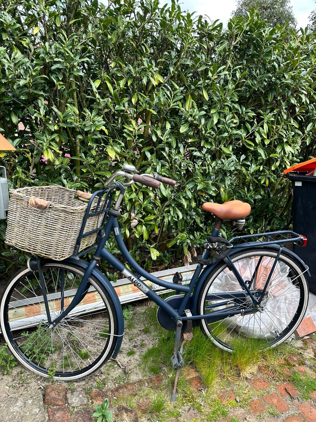 Aldo Cargo fiets met mand en Axa slot, Terugtraprem, Gebruikt, Versnellingen, 56 cm of meer