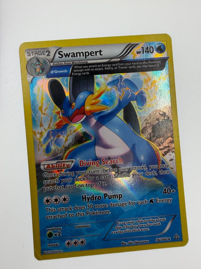 Pokémon Kaart Swampert Holo Foil - HP 140, Ophalen of Verzenden, Gebruikt, Losse kaart, Foil