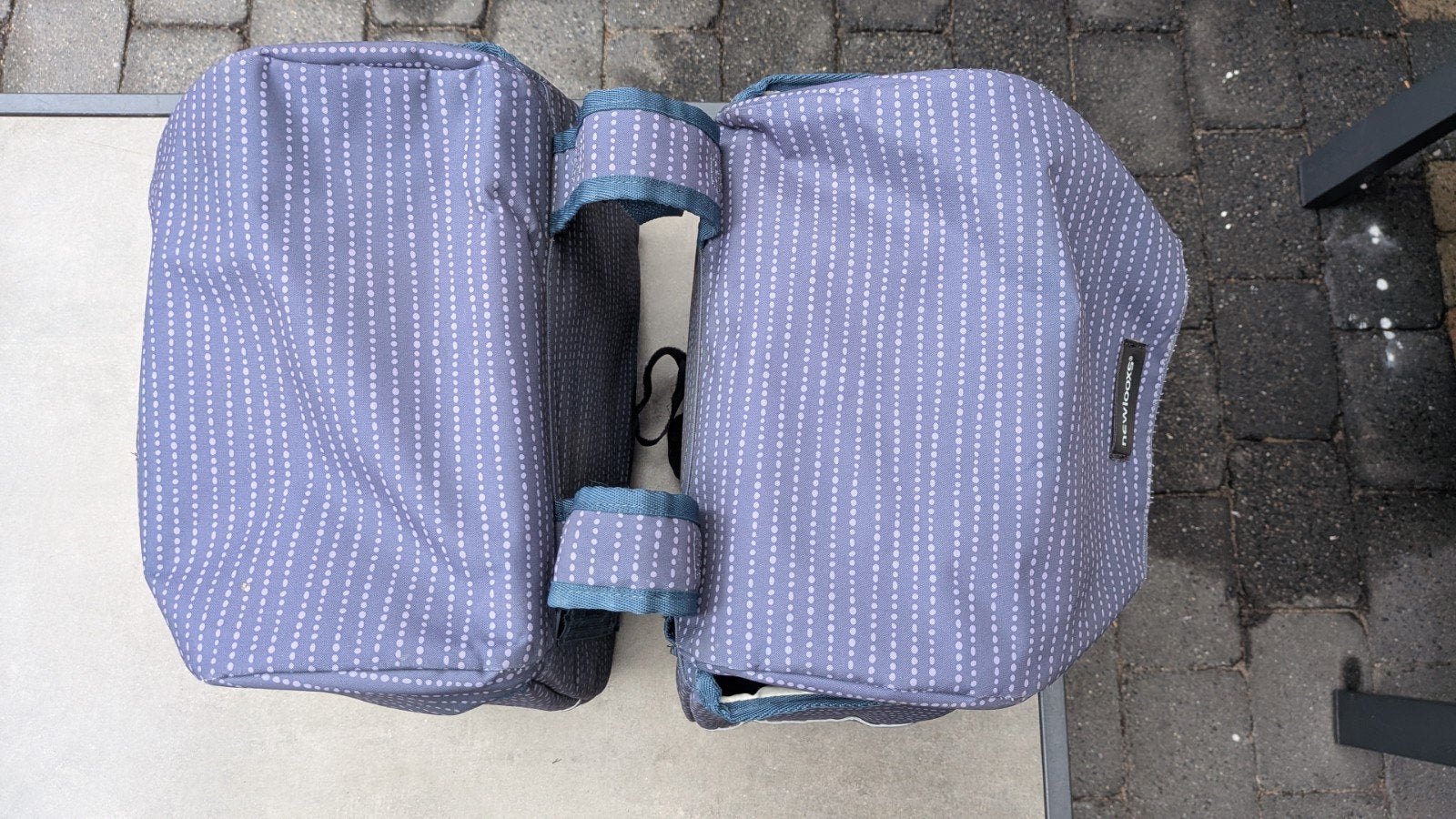 New Looxs dubbele fietstas - Blauw met stippen, Ophalen of Verzenden, Gebruikt, New Looxs
