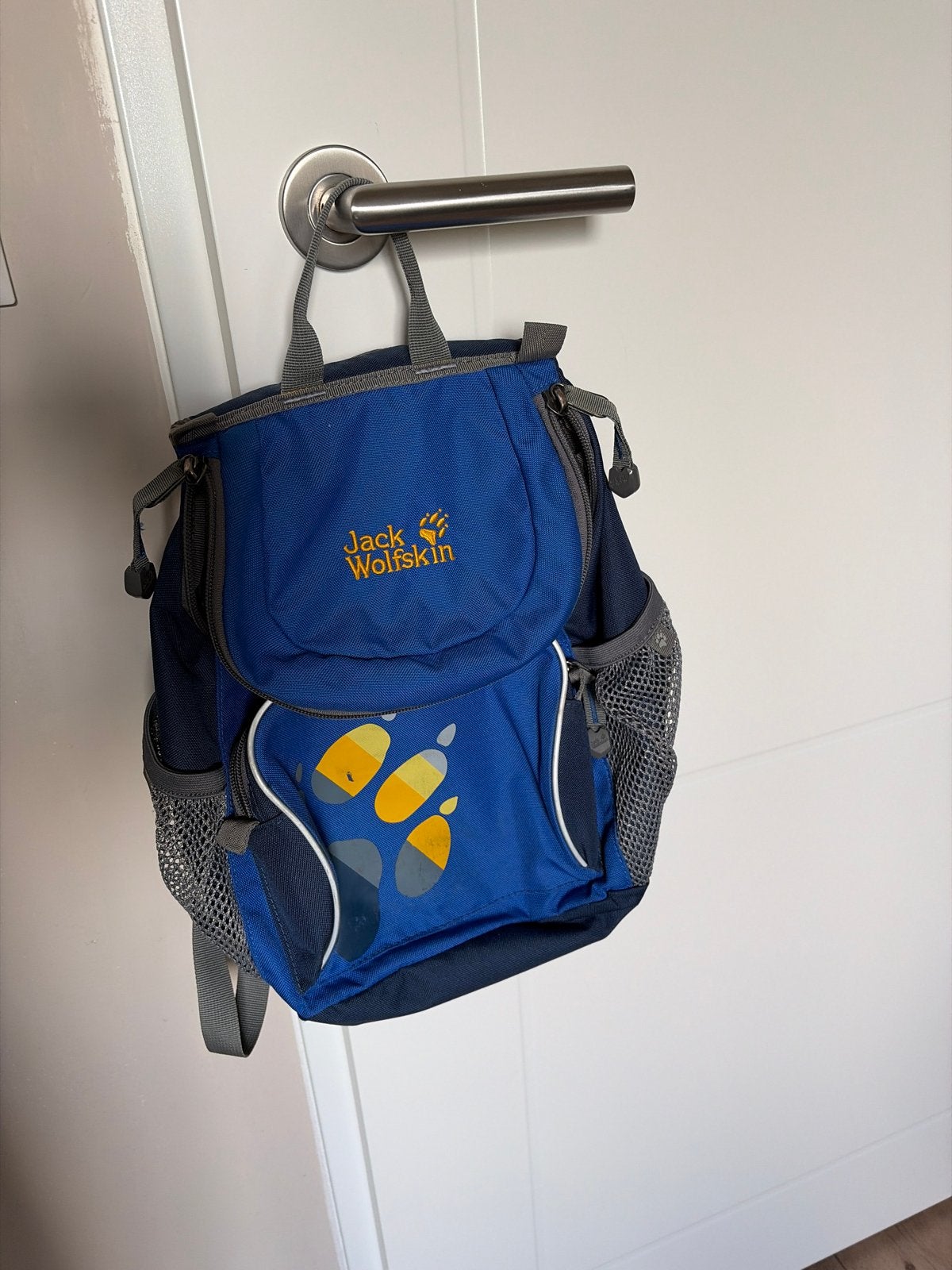 Jack Wolfskin Kinderrugzak - Blauw met Gele Details, Overige merken, Gebruikt, Minder dan 30 cm, Ophalen of Verzenden