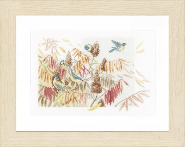 Borduurpakket vogeltjes in de struiken pn0154322, ., Nieuw, Ophalen of Verzenden, .
