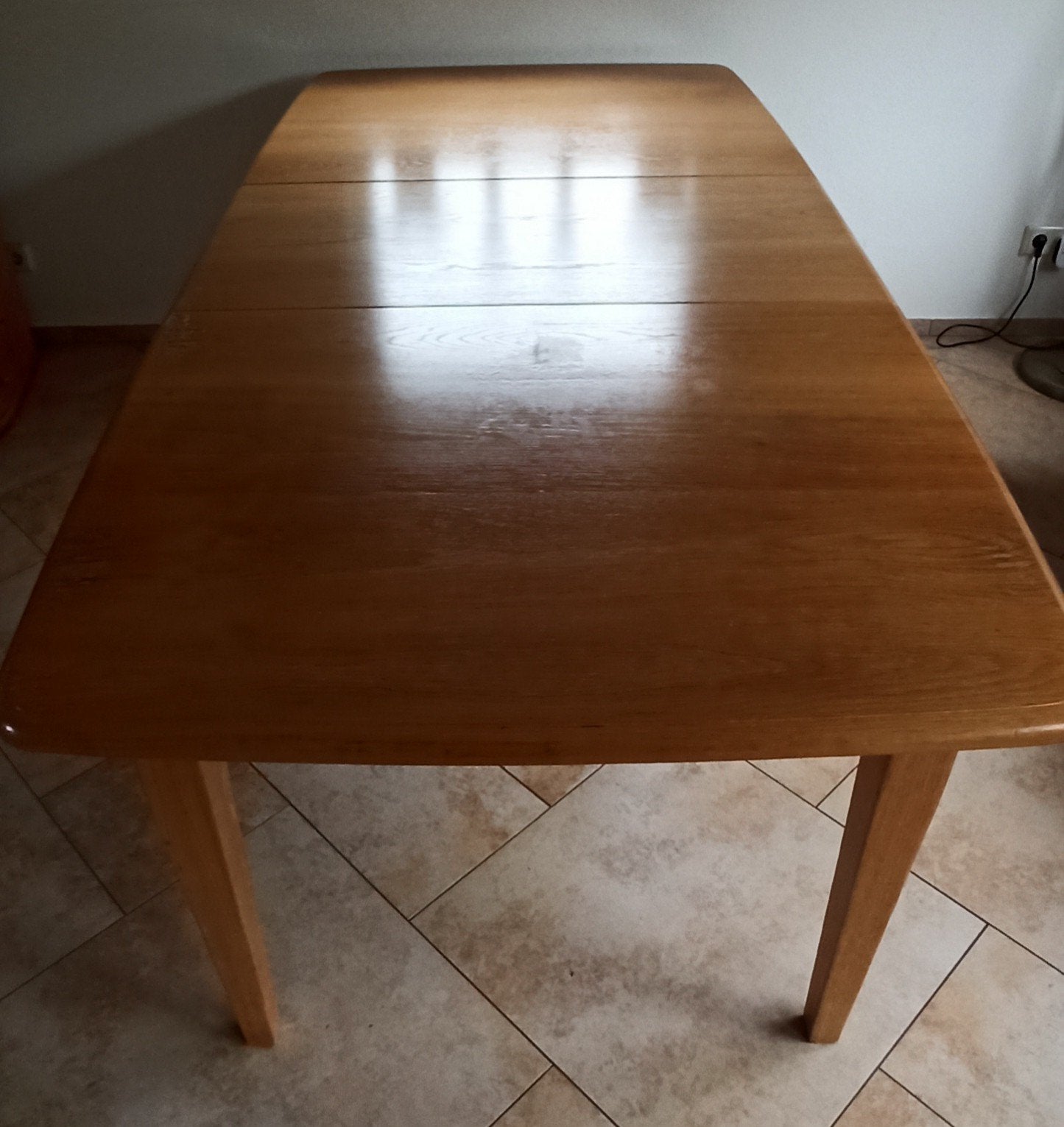 GRATIS licht eiken eettafel, Ophalen, Gebruikt, 100 tot 150 cm, Eikenhout