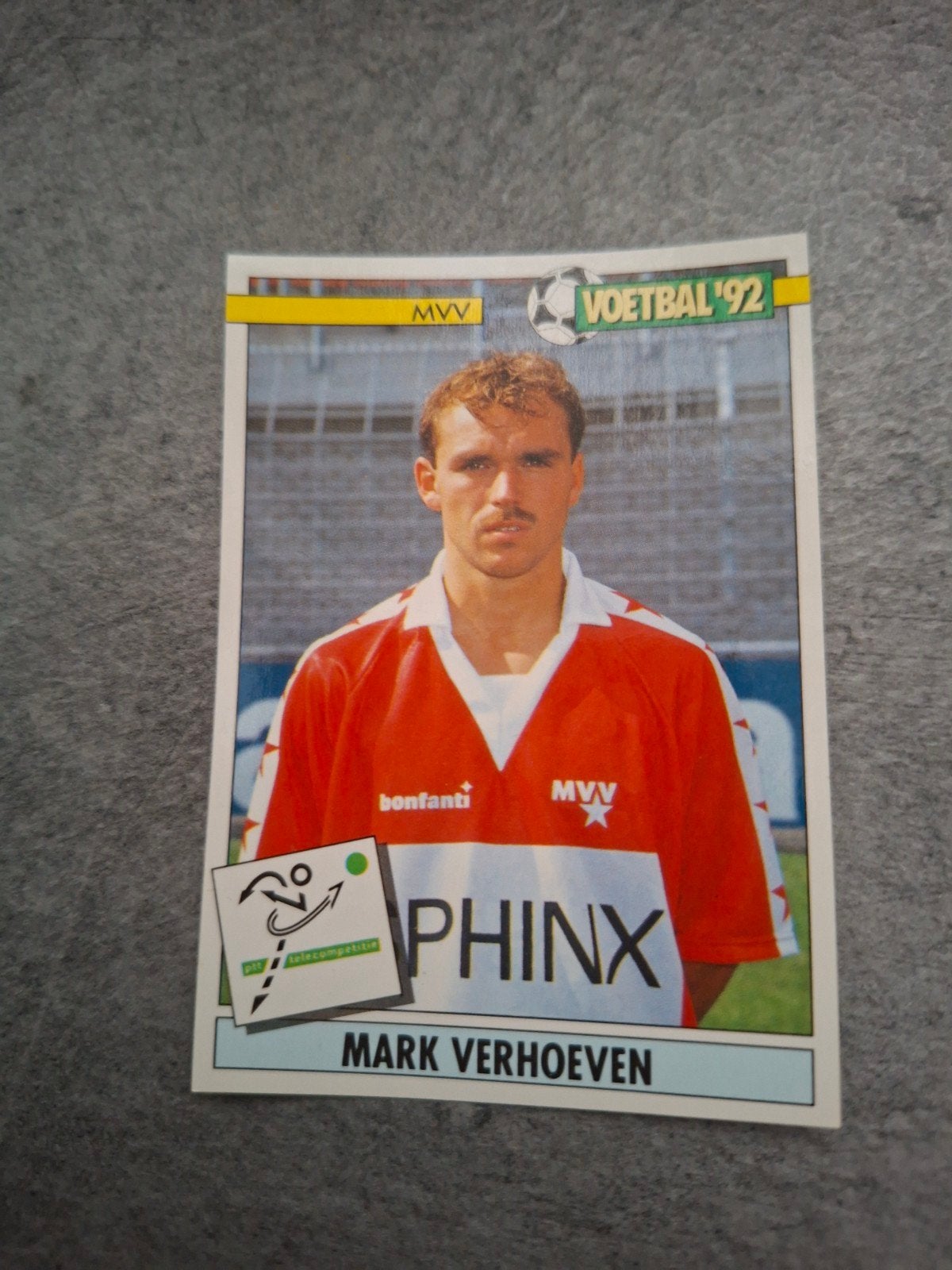 Panini sticker Voetbal 92. Mark Verhoeven MVV Maastricht., Ophalen of Verzenden, Zo goed als nieuw, Sticker