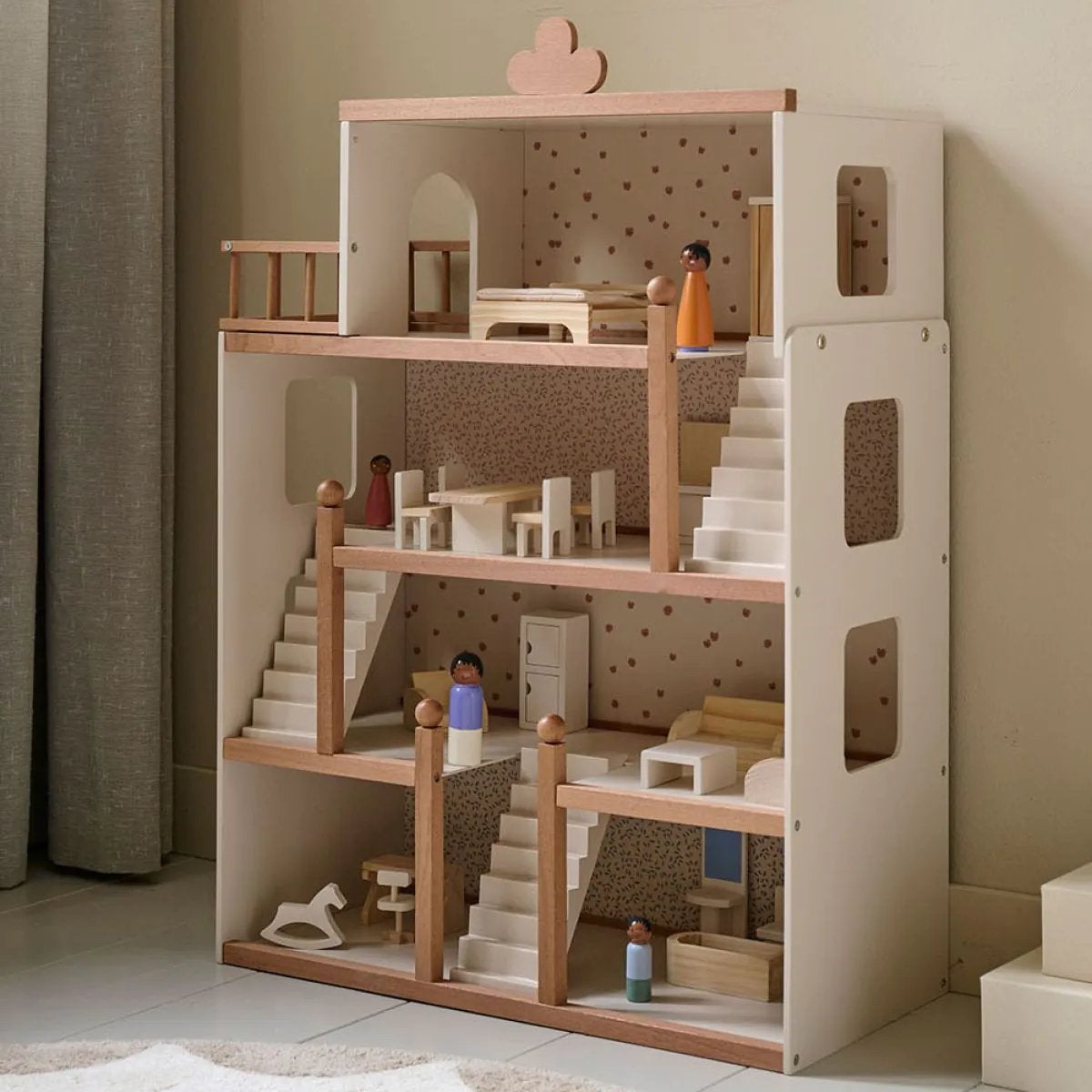 Petit Amelie Houten Poppenhuis NIEUW Fleur 87cm + Meubelset, Kinderen en Baby's, Speelgoed | Poppenhuizen, Nieuw, Poppenhuis, Ophalen