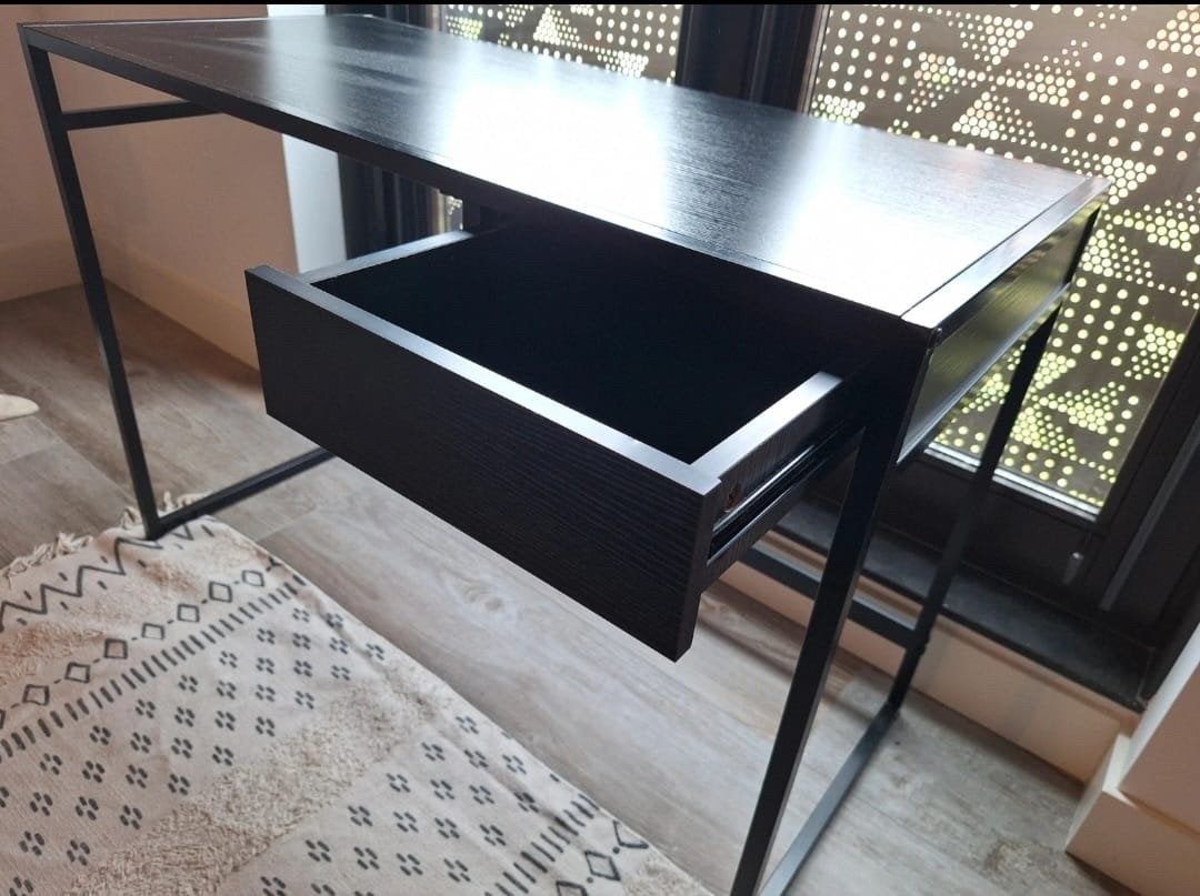 Woonexpress WOOOD Bureau Teun Zwart met lade, Huis en Inrichting, Ophalen, Zwart, Gebruikt, Overige merken