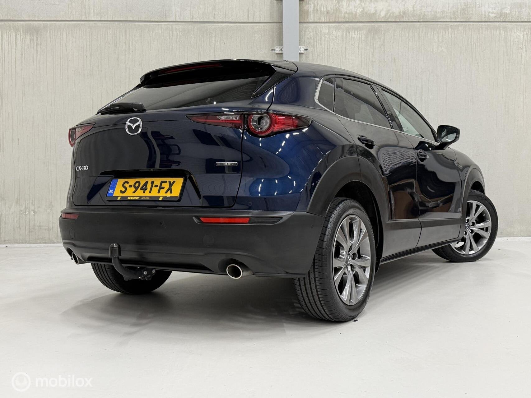 Mazda CX-30 2.0 e-SkyActiv-G M Hybrid Luxury Leer Carplay Bo, Auto's, Mazda, 15 km/l, 4 cilinders, Blauw, 122 pk