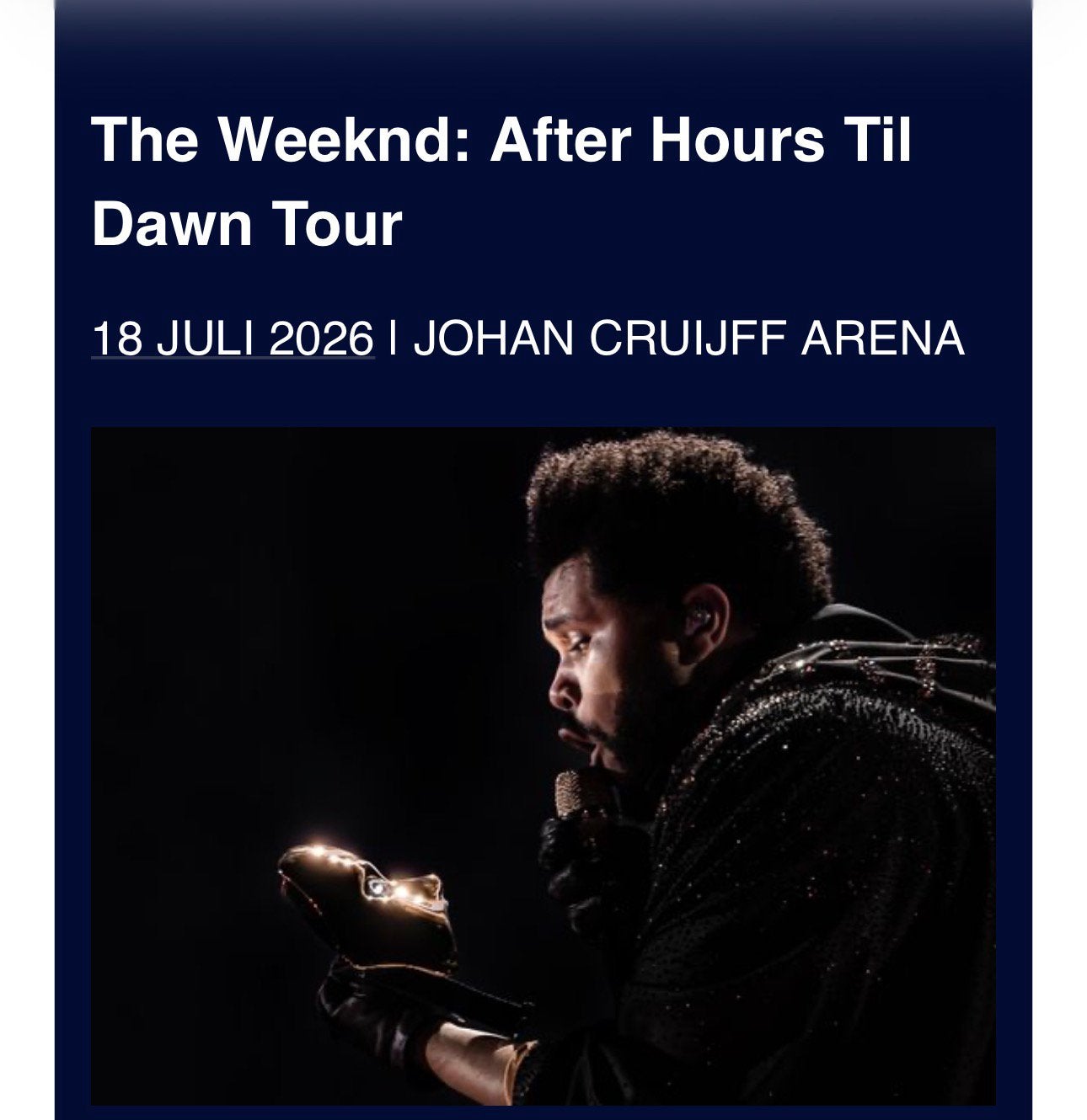 Twee tickets The Weeknd 18 juli - 300 voor twee, Twee personen, Juli