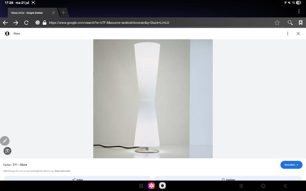 OLUCE LU-LU  tafellamp, Huis en Inrichting, Lampen | Tafellampen, Ophalen, 50 tot 75 cm, Retro en strak, Glas