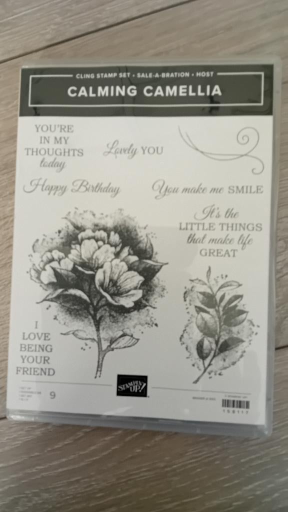Stampin’up stempelset Calming camellia, Hobby en Vrije tijd, Stempelen, Ophalen of Verzenden, Zo goed als nieuw, EZ-mounted stempel