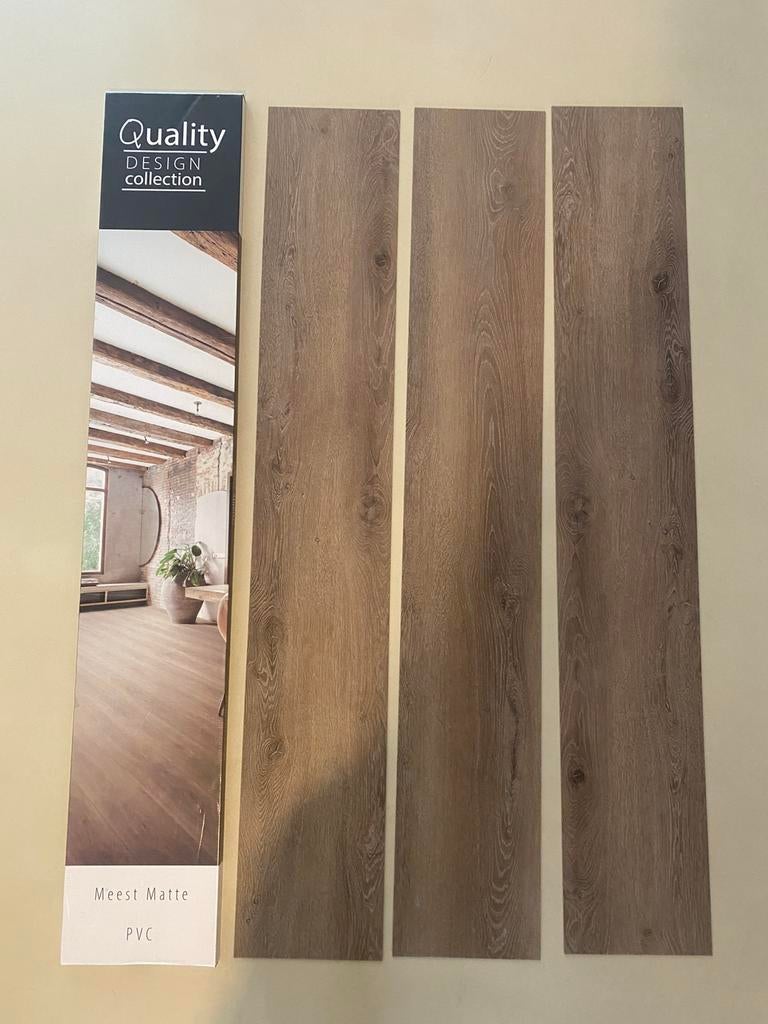 NIEUW - 40m2 PVC vloer - XXL plank - donkerbruin, Ophalen, Bruin, Overige typen, Nieuw