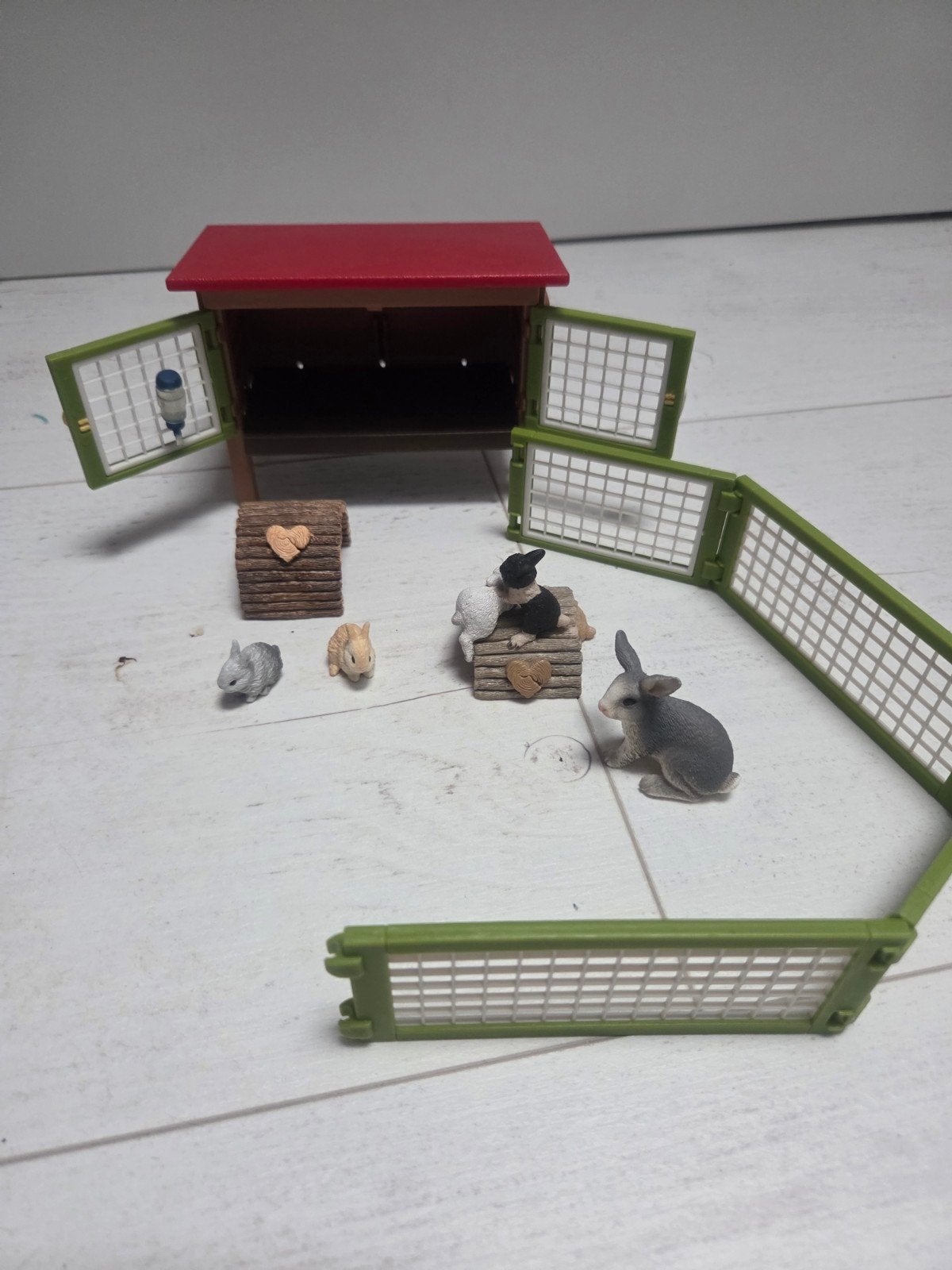 Schleich konijnen hok en ren, met konijnen, Ophalen of Verzenden, Jongen of Meisje
