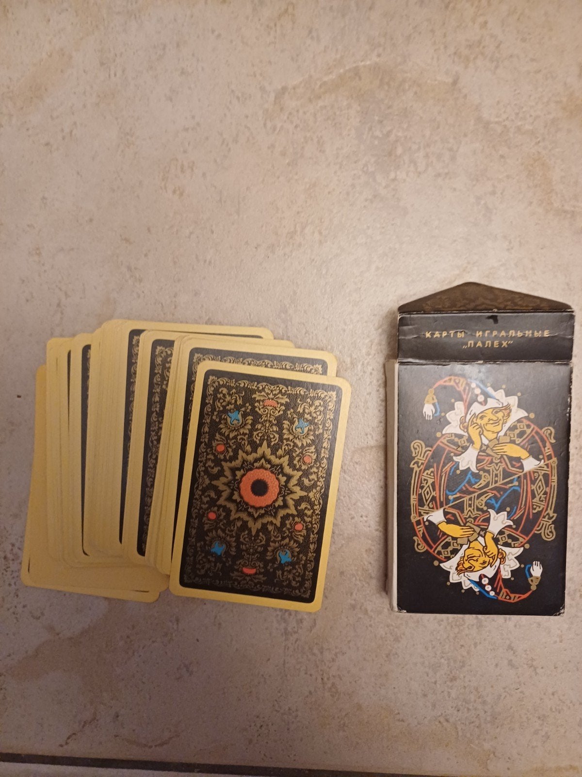 Vintage Black Palekh Speelkaarten - E.d. Baschenow, Ophalen of Verzenden